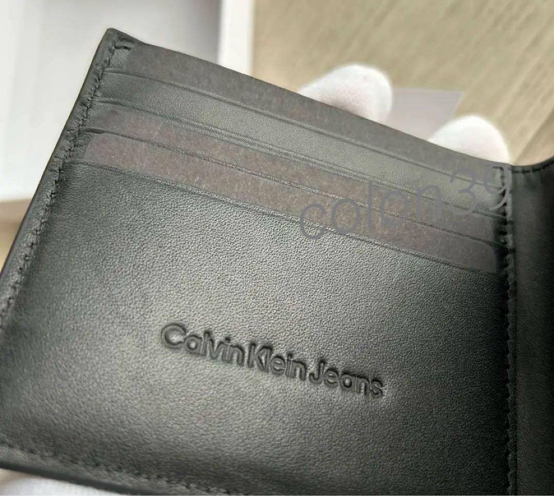 カルバンクライン　本革レザー 二つ折り財布　ケース付き　パスケース付き