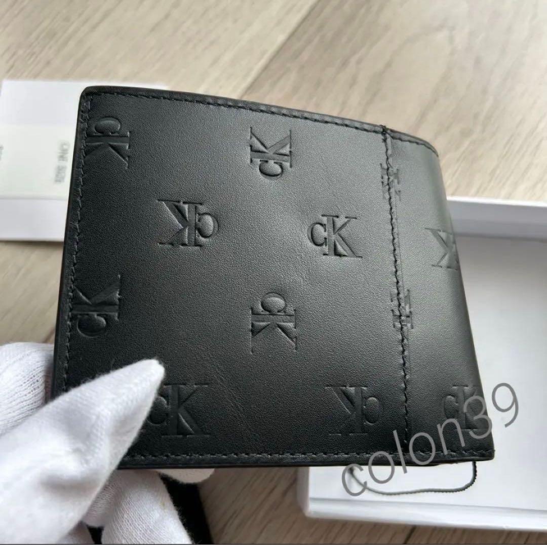 カルバンクライン　本革レザー 二つ折り財布　ケース付き　パスケース付き