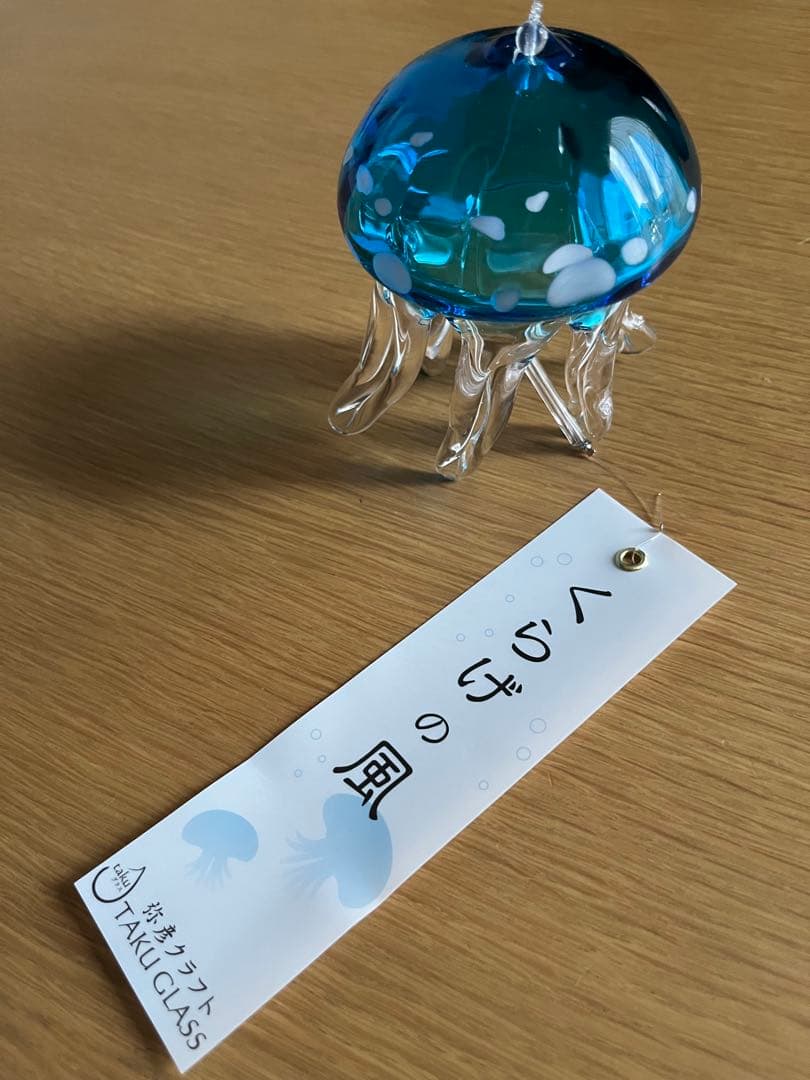 【新品】タクグラス TAKU GLASS 弥彦クラフト　クラゲ風鈴　ブルー・水玉