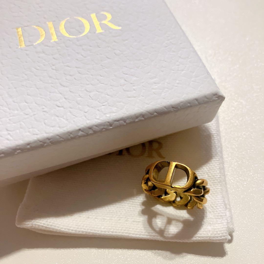 【正規品、あんしん鑑定】 Dior ゴールド チェーン リング 指輪