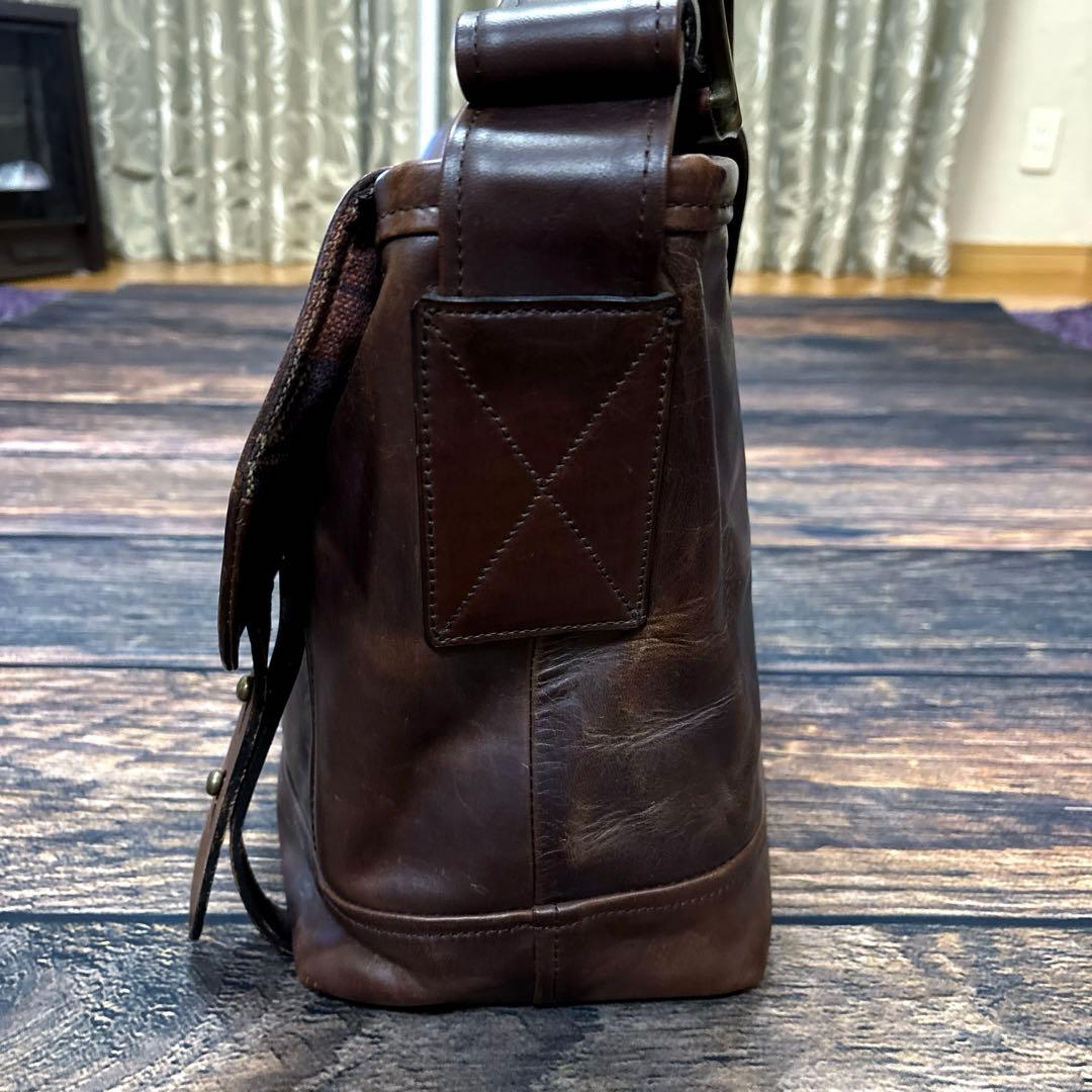 バッグ GANZO HORWEEN / leather messenger bag