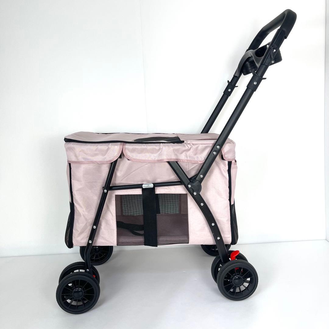 ペット用カート 小型犬 多頭・中型犬向け ピンクカラー