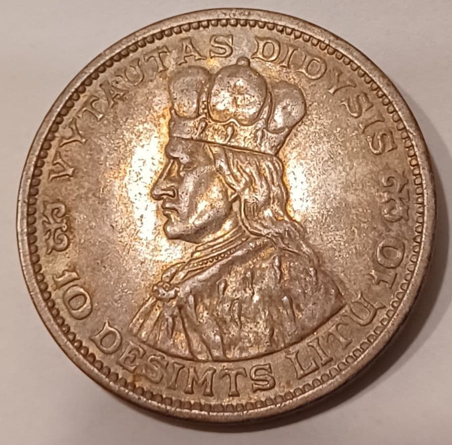 90年前の銀貨 博物館の名前にもなった英雄ヴィータウタス大公の銀貨 リトアニア
