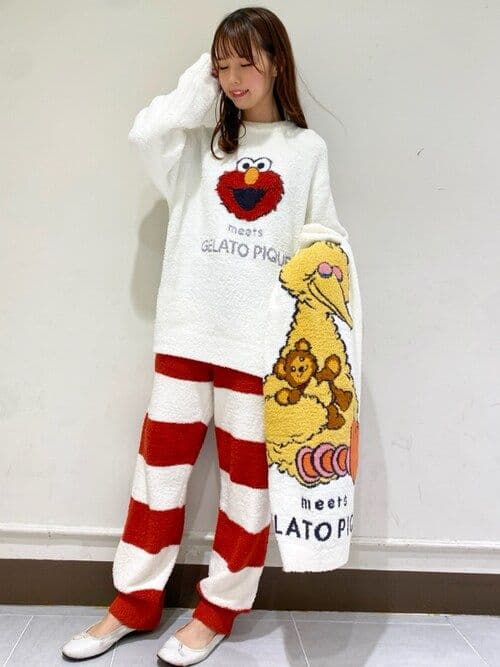 ジェードピケ×セサミストリート プルオーバー＆パンツ 上下セット レディース