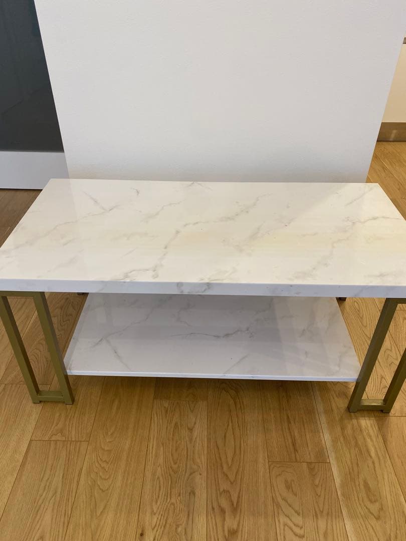 【輸入品】ホワイトマーブルセンターテーブル