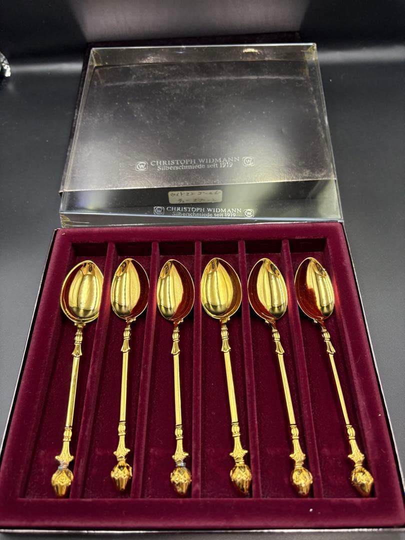 クリストフウィドマン銀器 フォーク&スプーン6本セット カトラリー 24金メッキ