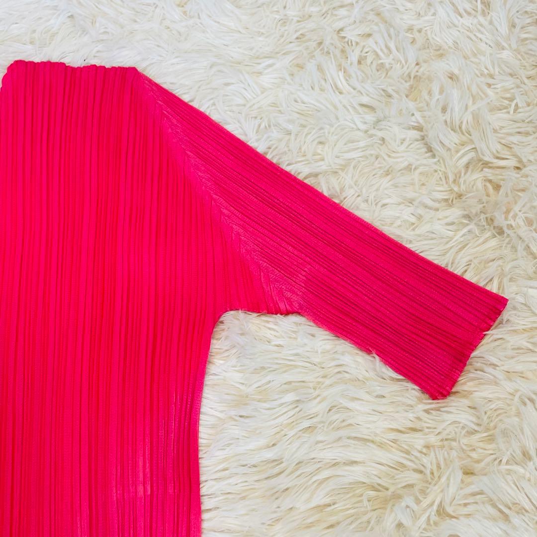 ★希少品 イッセイミヤケ PLEATS PLEASE 半袖 フリーサイズ ピンク