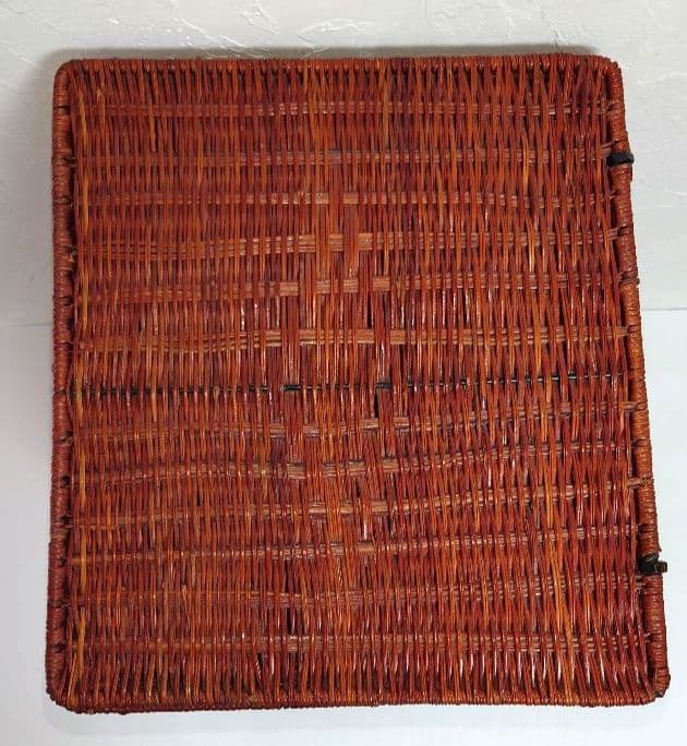 木製ラタン バスケット カゴ 籠 かご アンティーク 籐 アジアンBOX箱 収納