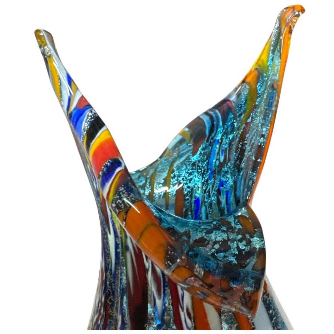 ベネチアンガラス ミルフィオリ 花瓶 ムラーノガラス ヴェネチアンガラス