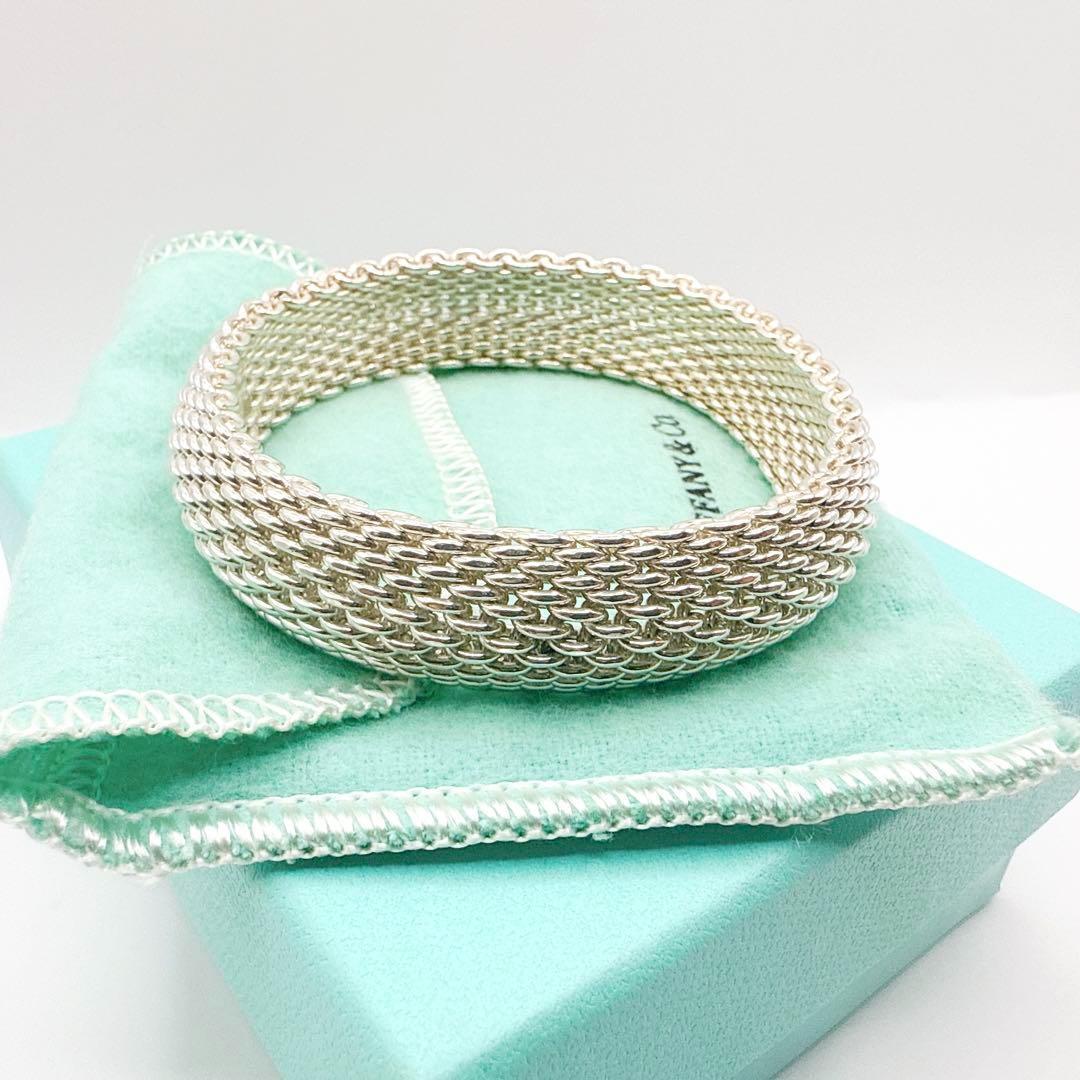 2789-2 保存袋・箱付き✨Tiffany サマセット メッシュ バングル