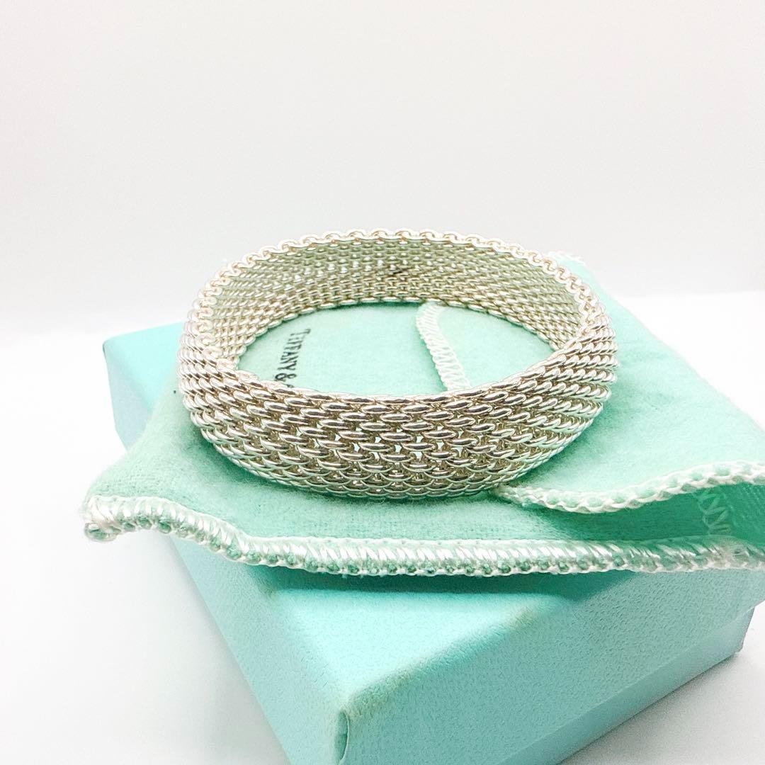2789-2 保存袋・箱付き✨Tiffany サマセット メッシュ バングル