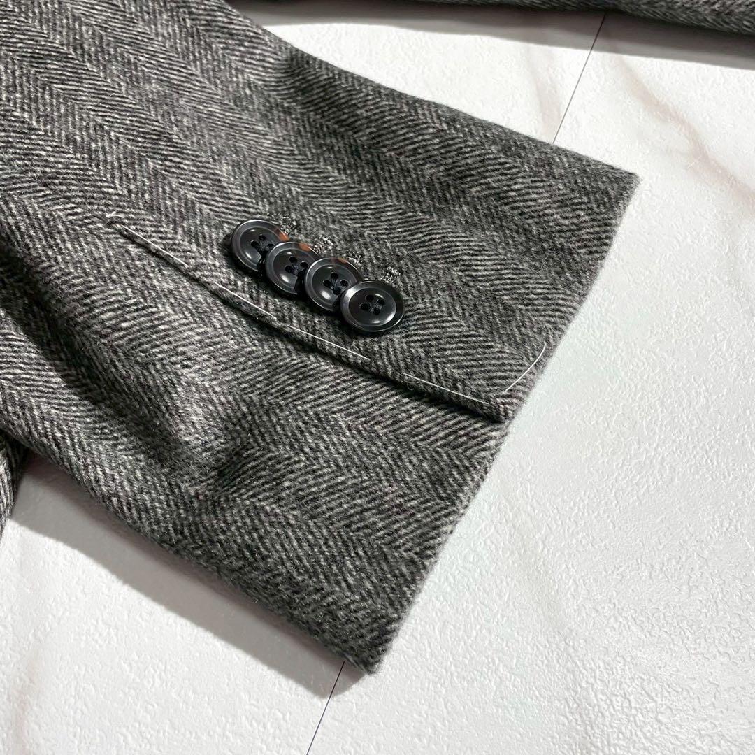 【未使用級✨】アランドロン カシミヤ100% チェスターコート ヘリンボーン M