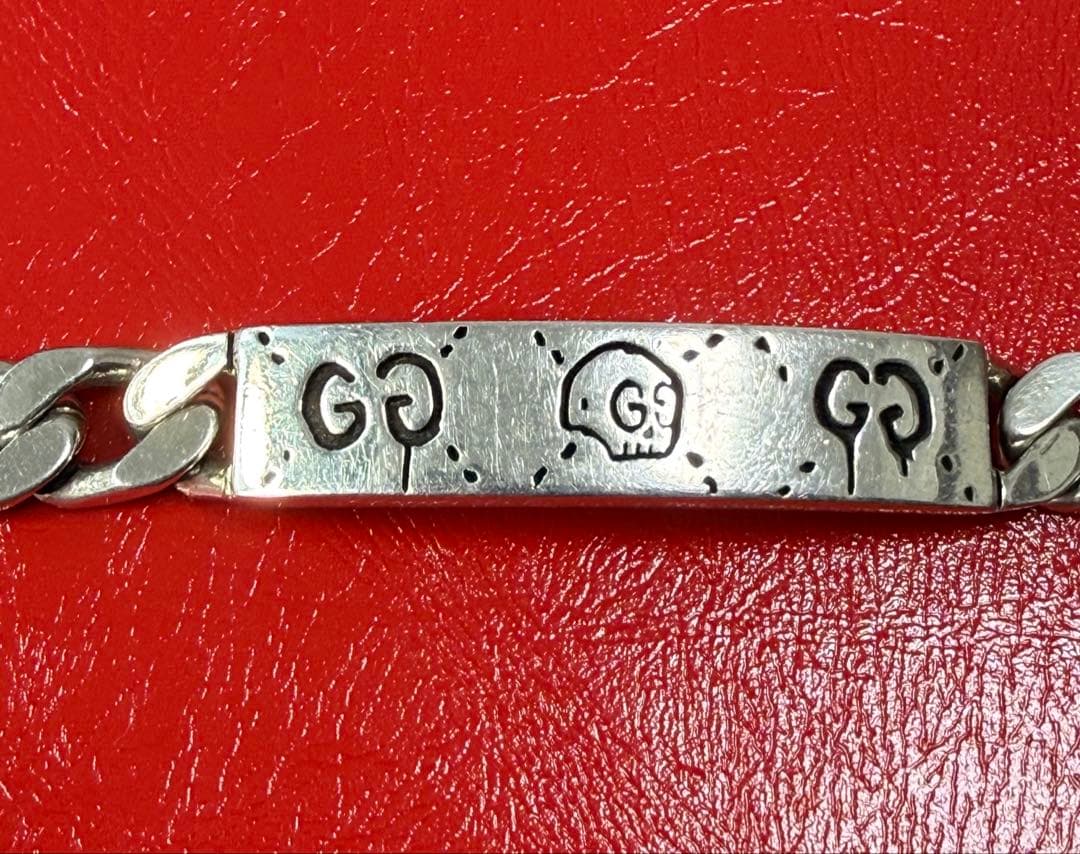 ふ*け様 GUCCI グッチ シルバー ゴースト チェーンブレスレット 925刻