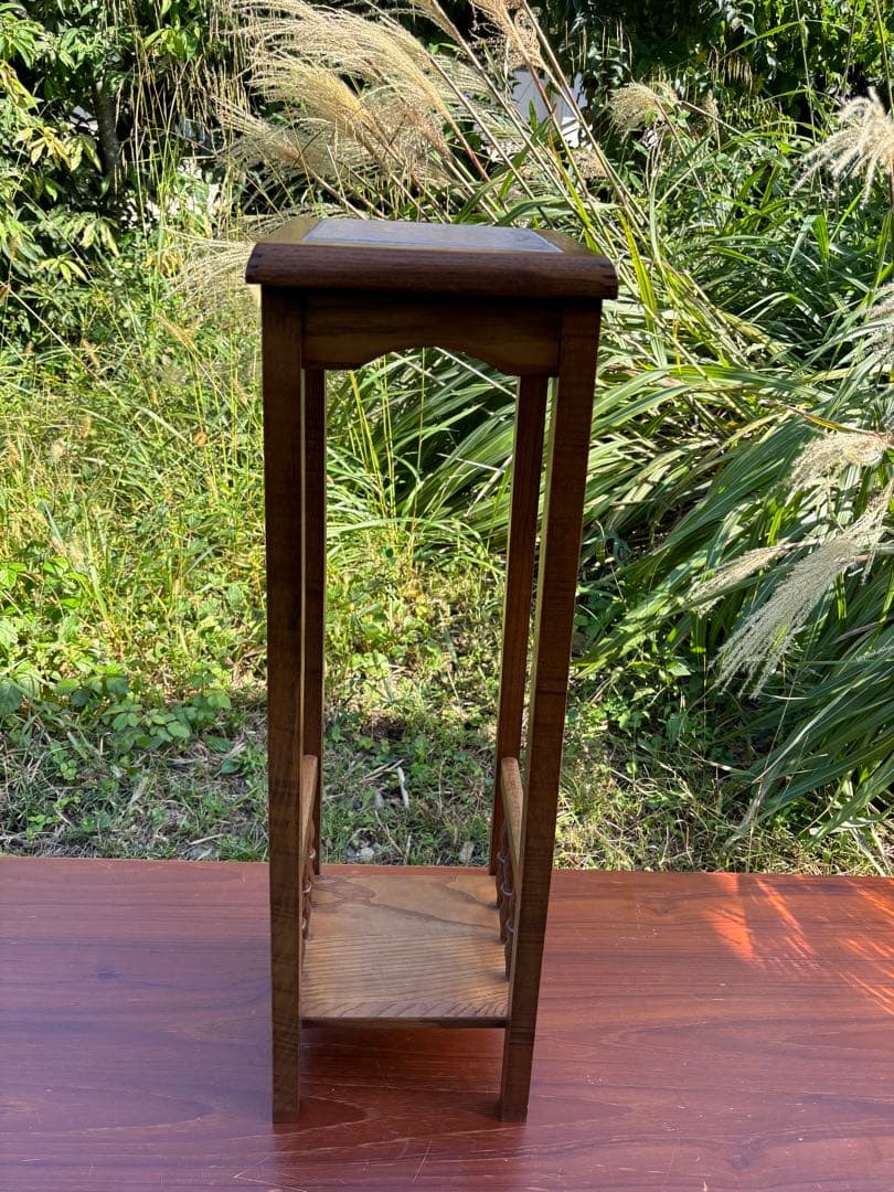 ヴィンテージ木製台座ディスプレイテーブルプラントスタンドタイルビクトリア