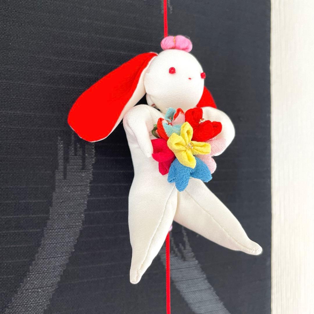 145 マチャケ　うさぎタペストリー　吊るし飾り　古布