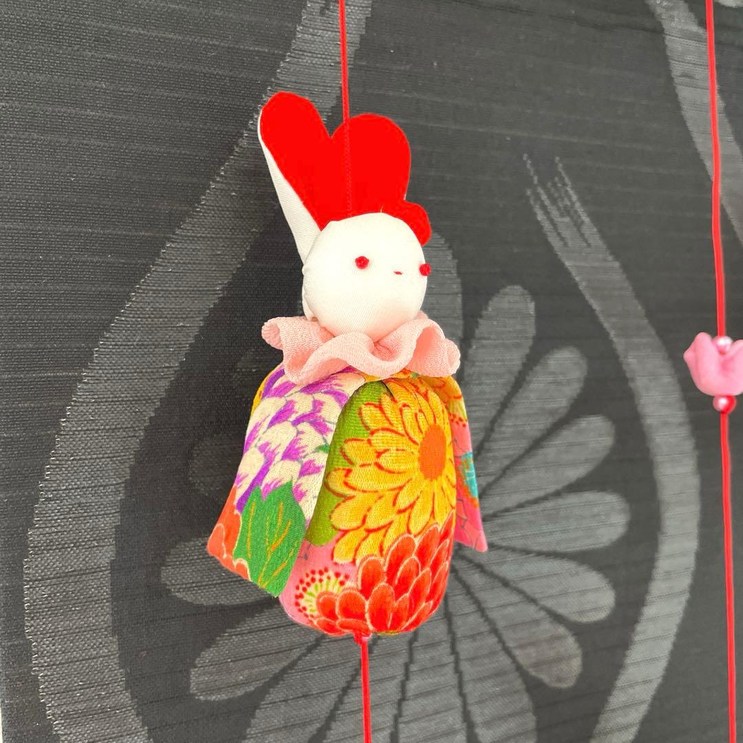 145 マチャケ　うさぎタペストリー　吊るし飾り　古布