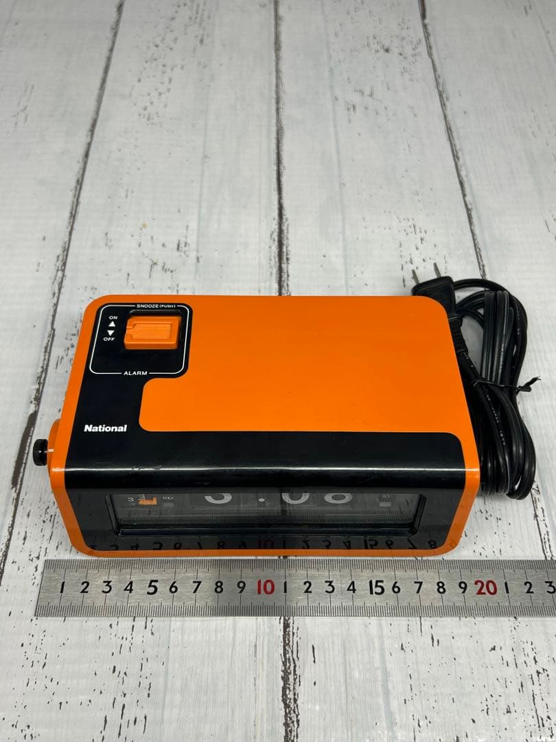 送料込み⭐︎National【TG02 オレンジ パタパタ 目覚まし時計】置時計