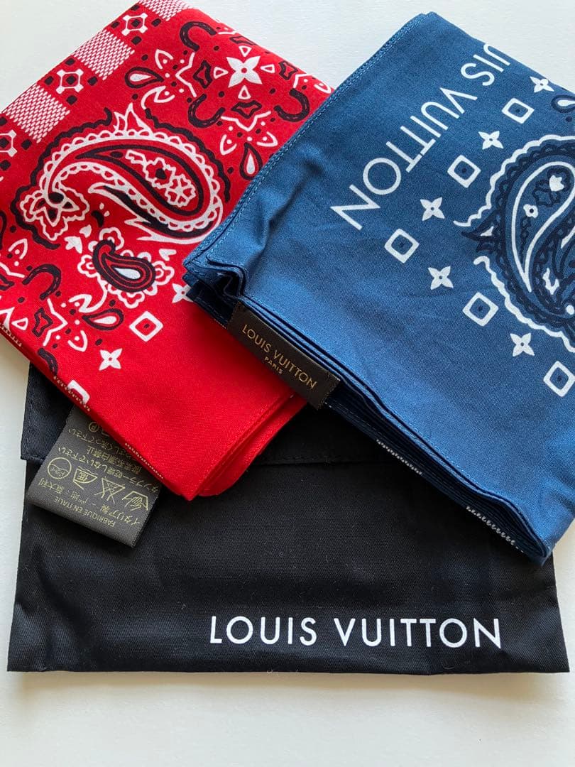 LOUIS VUITTON ルイヴィトン ペイズリー柄 バンダナ 2Pセット