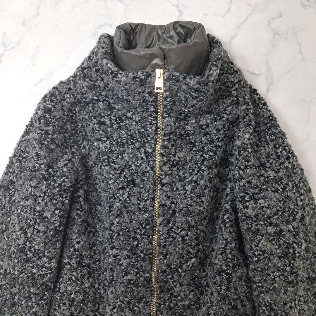 HERNO ヘルノ ツイード ダウン コート ウール アルパカ 2way 44