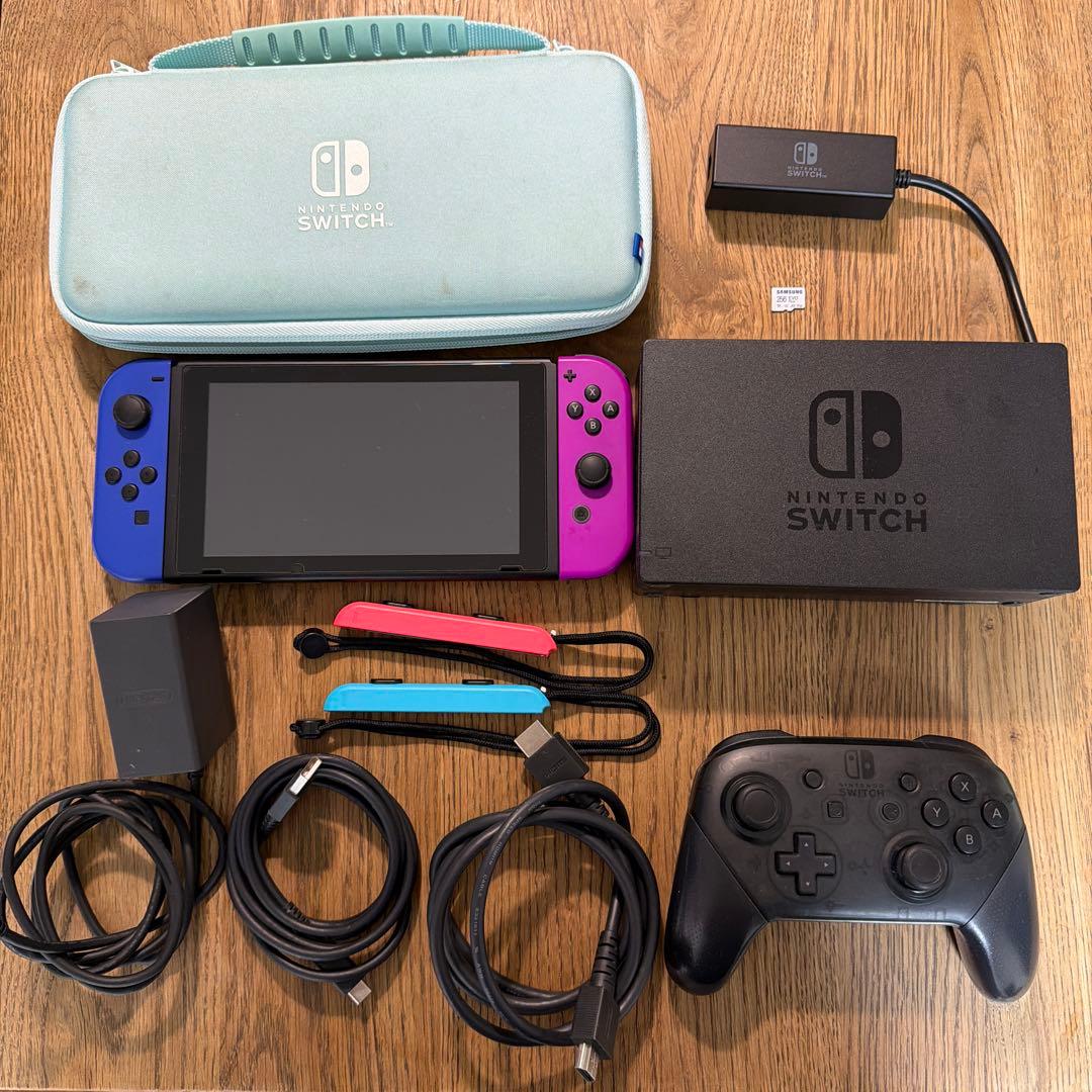 Switch本体（バッテリー強化版）+付属品＋プロコン＋microSD +ケース