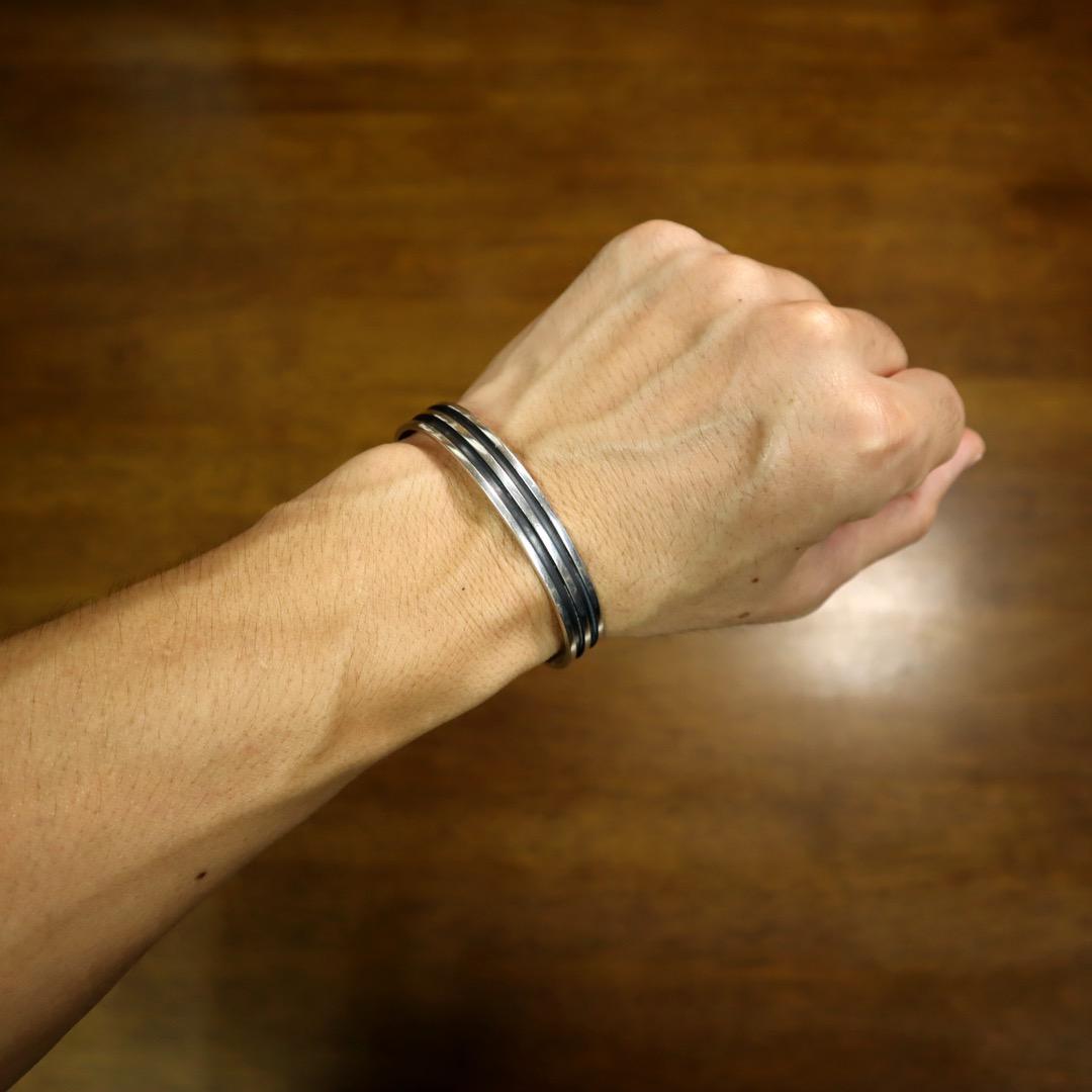 ヴィンテージ MEXICO メキシコ メキシカン シルバー 925 バングル