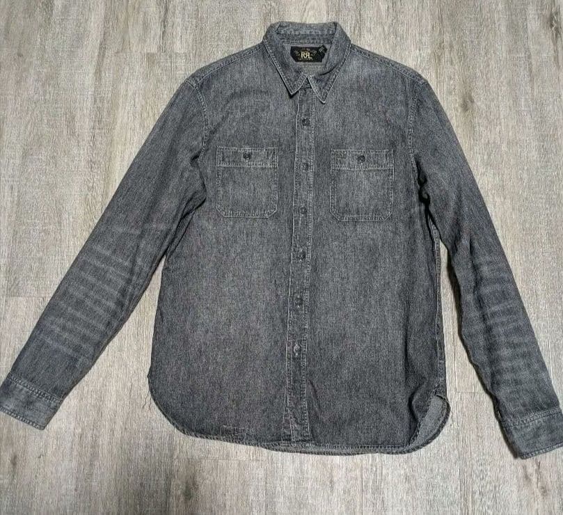 RRL ダブルアールエル ブラックシャンブレーシャツ 長袖シャツ S