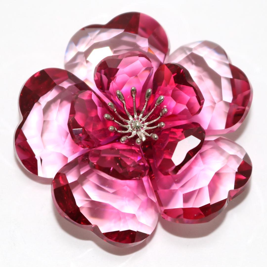 【美品】スワロフスキー Darose クリスタルレッド 956808 フラワー