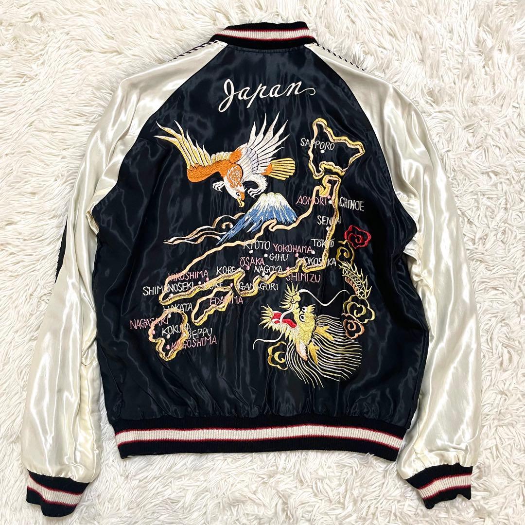 ✨美品✨テーラー東洋 BEAMS別注 サテン スカジャン 日本地図 龍 鷲 M