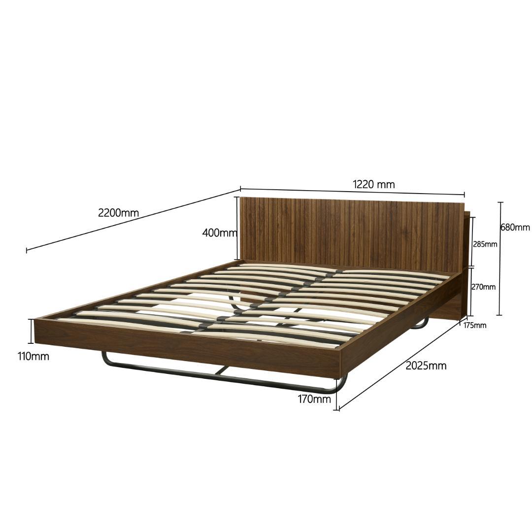 【新品】シングル ウォールナット 収納&USB付き 和風 すのこ 大人/子供用