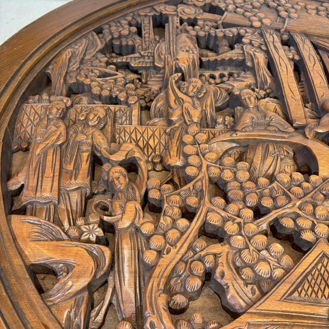 アンティーク彫刻家具 座卓 ちゃぶ台 猫脚 骨董　中国　ローテーブル