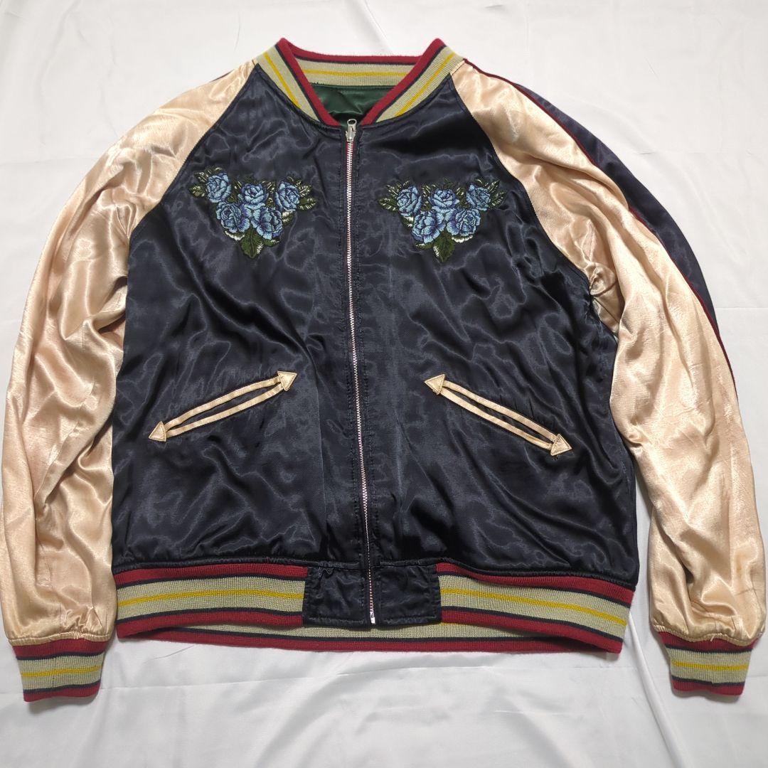 HOUSTON　ヒューストン　スカジャン　　刺繍　リバーシブル　Lサイズ