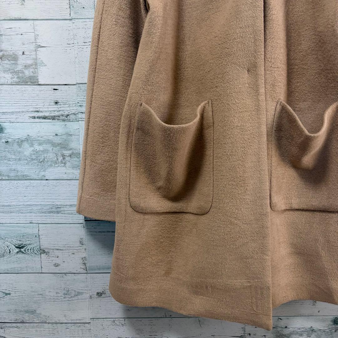 ☆ほぼ未使用☆ANAYI カシミアタッチ　バイカラーフードコート　キャメル