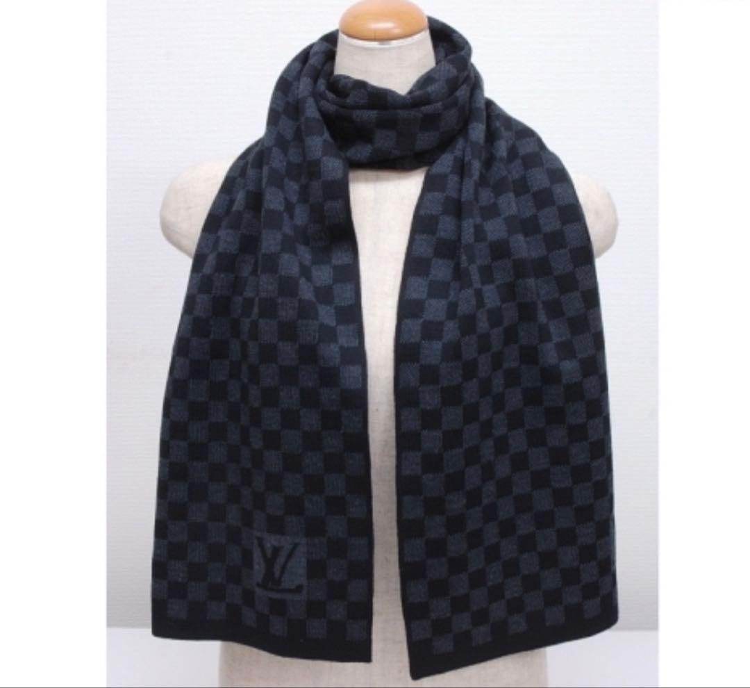 新品箱紙袋付❗️LVロゴマフラー✨ヴィトンマフラー❗️ヴィトン　マフラー　メンズ