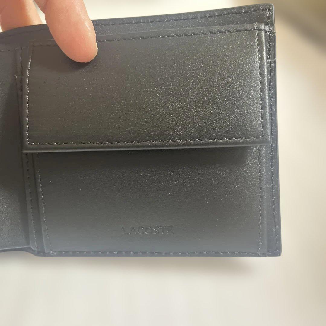 R★未使用品✨LACOSTE（ラコステ） 本革二つ折り財布 黒✨
