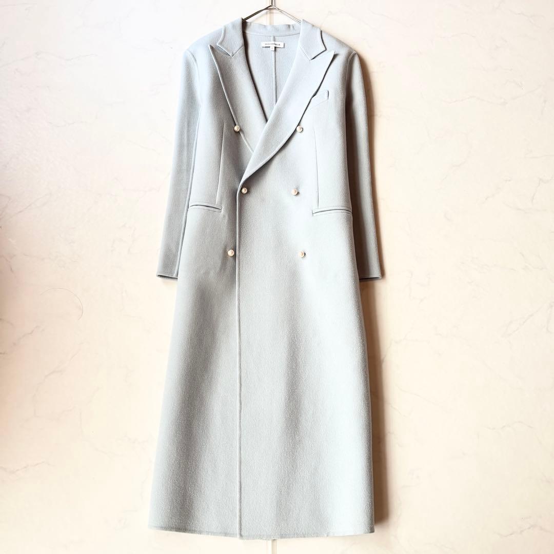 美品✨マディソンブルー パールチェスターコート ダブルフェイス サックスブルー