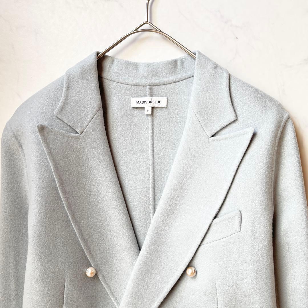 美品✨マディソンブルー パールチェスターコート ダブルフェイス サックスブルー