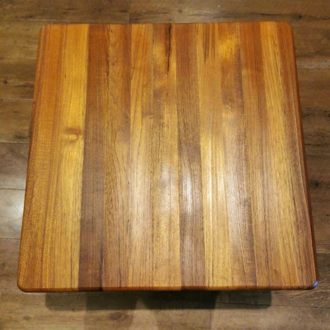 【美品】IDC大塚家具 エンドテーブル 天然木 チーク無垢材 机 サイドテーブル