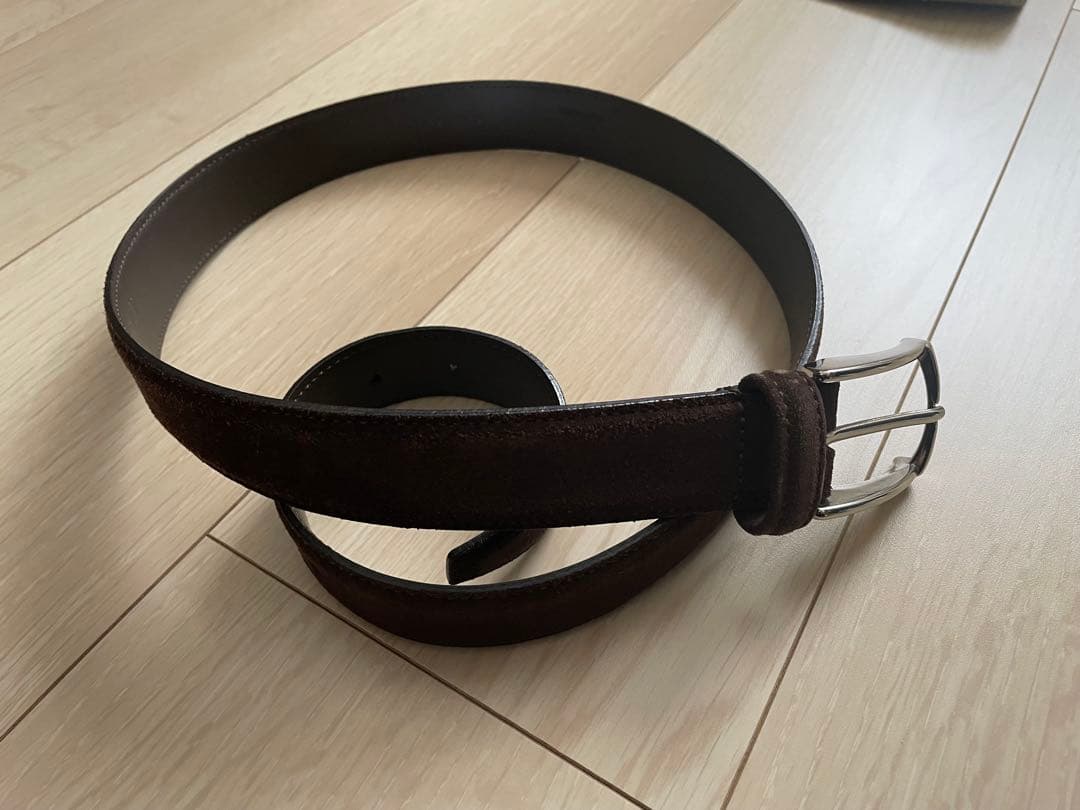 アンダーソンズ ダークブラウン スエード レザーベルト