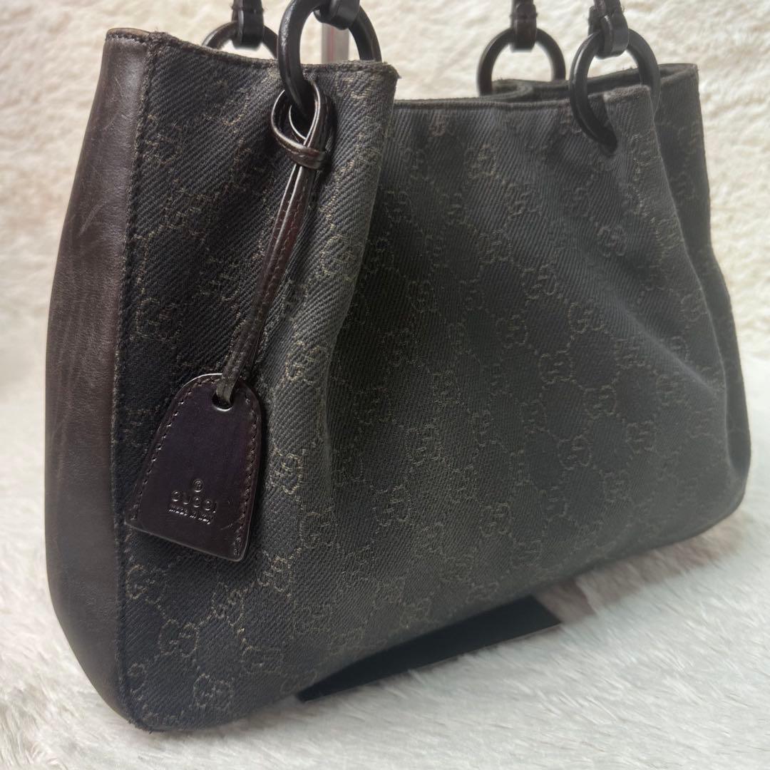 グッチ GGキャンパス トートバッグ ダークブラウン ポシェット付