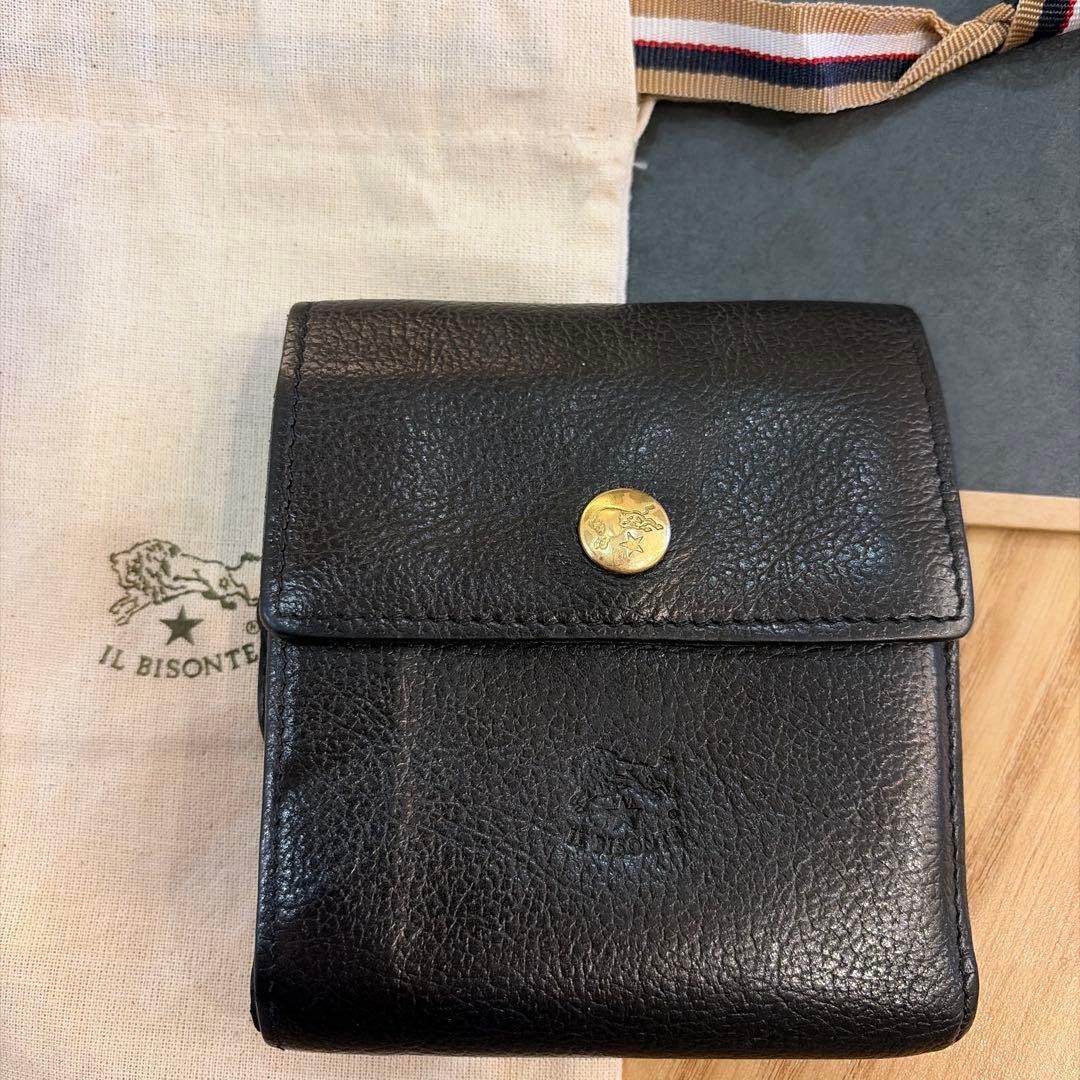 「値下げ中 1/18まで！」IL BISONTE 二つ折り財布 ブラック