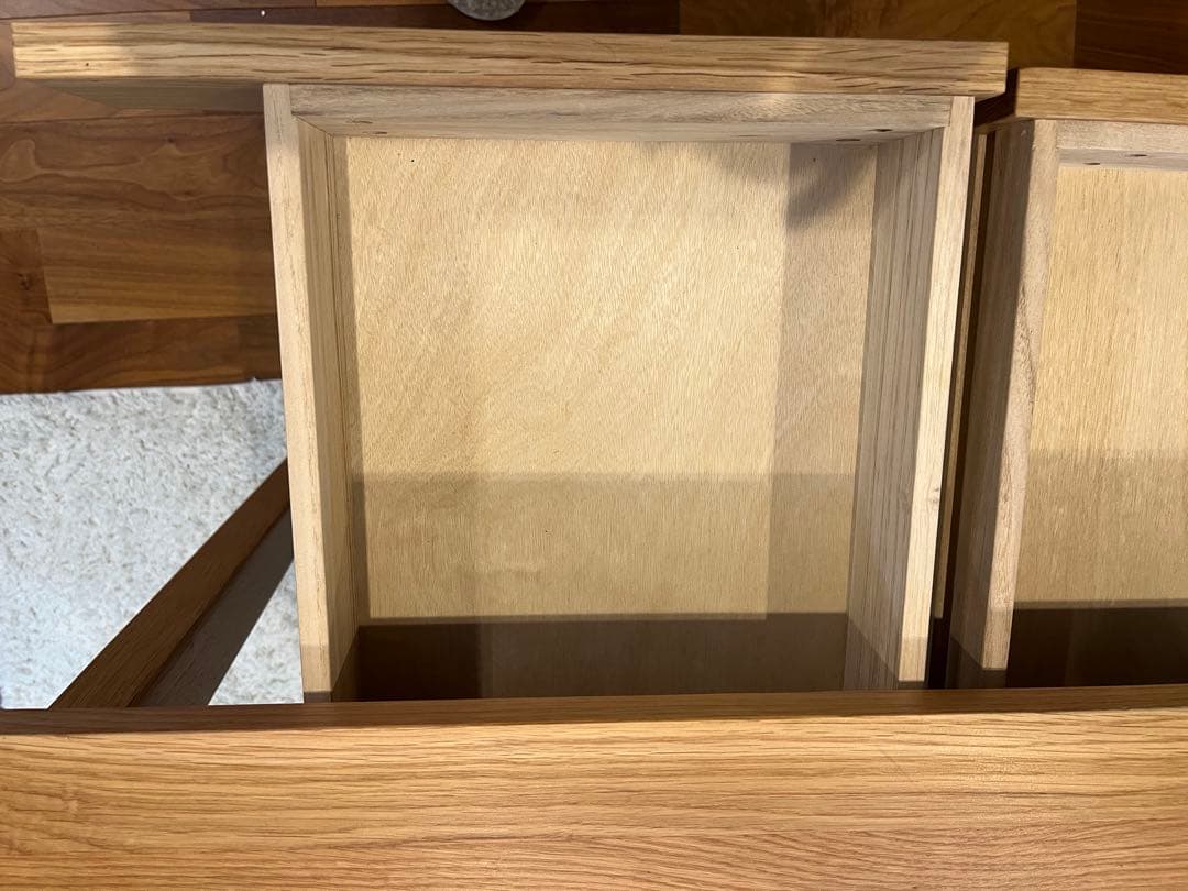無印良品　無垢材デスク（引出付）オーク材