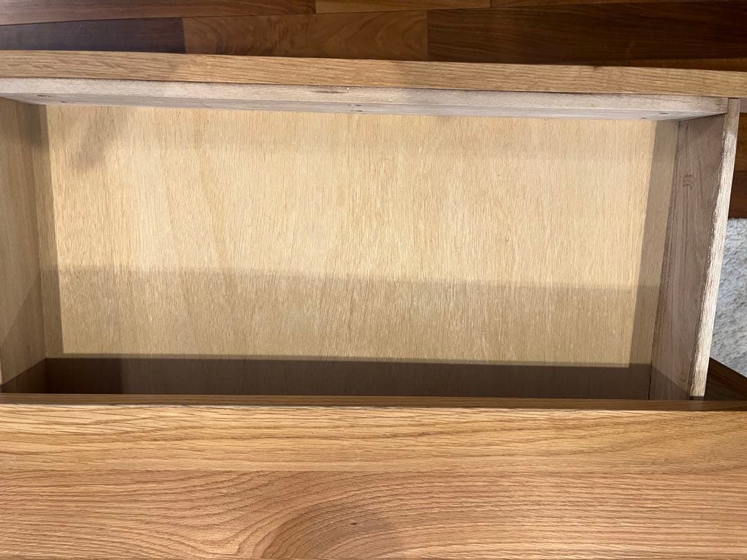 無印良品　無垢材デスク（引出付）オーク材