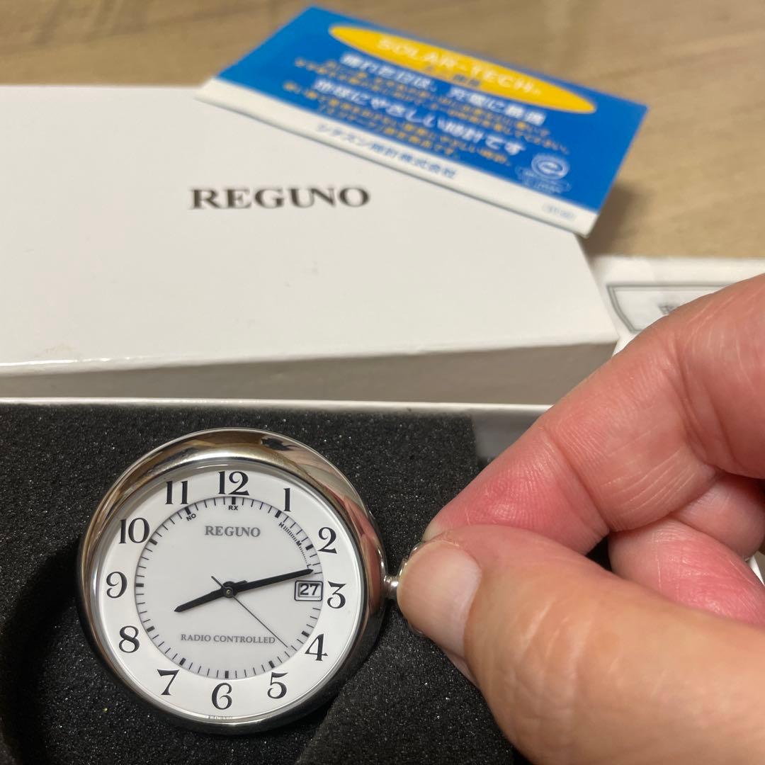 KENZO様シチズン・レグノ・電波ソーラー アナログ懐中時計 チェーン付き　美品