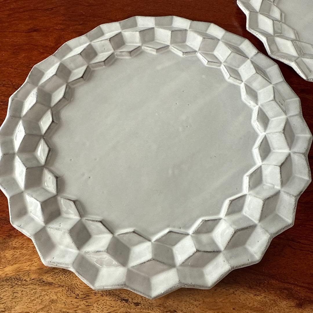 Astier de Villatte ホワイト円形皿　2枚セット