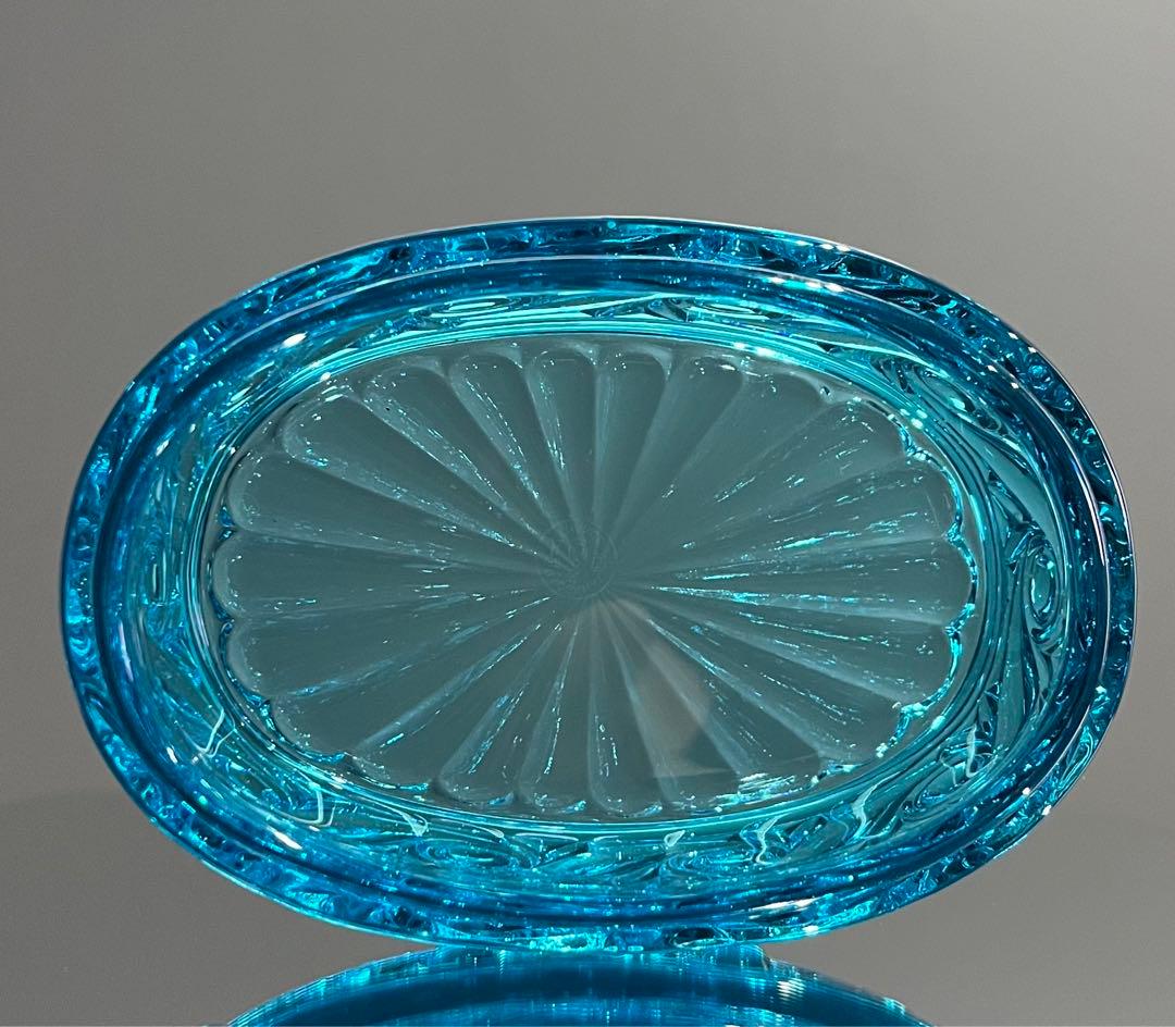 Baccaratバカラ / ※極美品 稀少色　RUSSE　ルッセ 蓋物 　ブルー