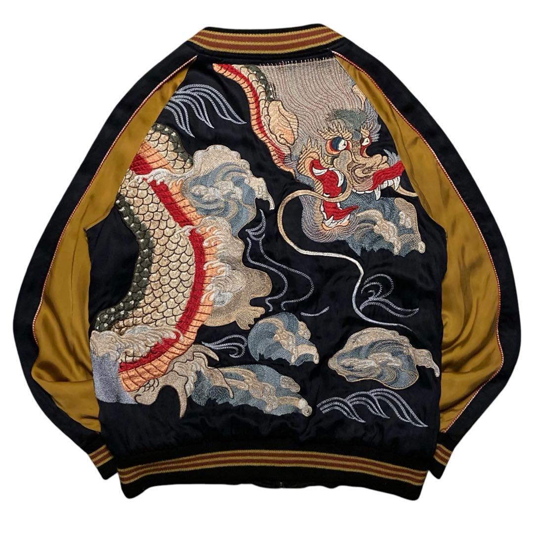 美品 泥棒日記 スカジャン 総刺繍 Dragon 龍 幾何学柄Geometric