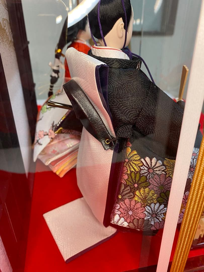 東京久月　雛人形　立親王アクリルケース飾り・間口約４２×奥行約２８×高さ約４３㎝