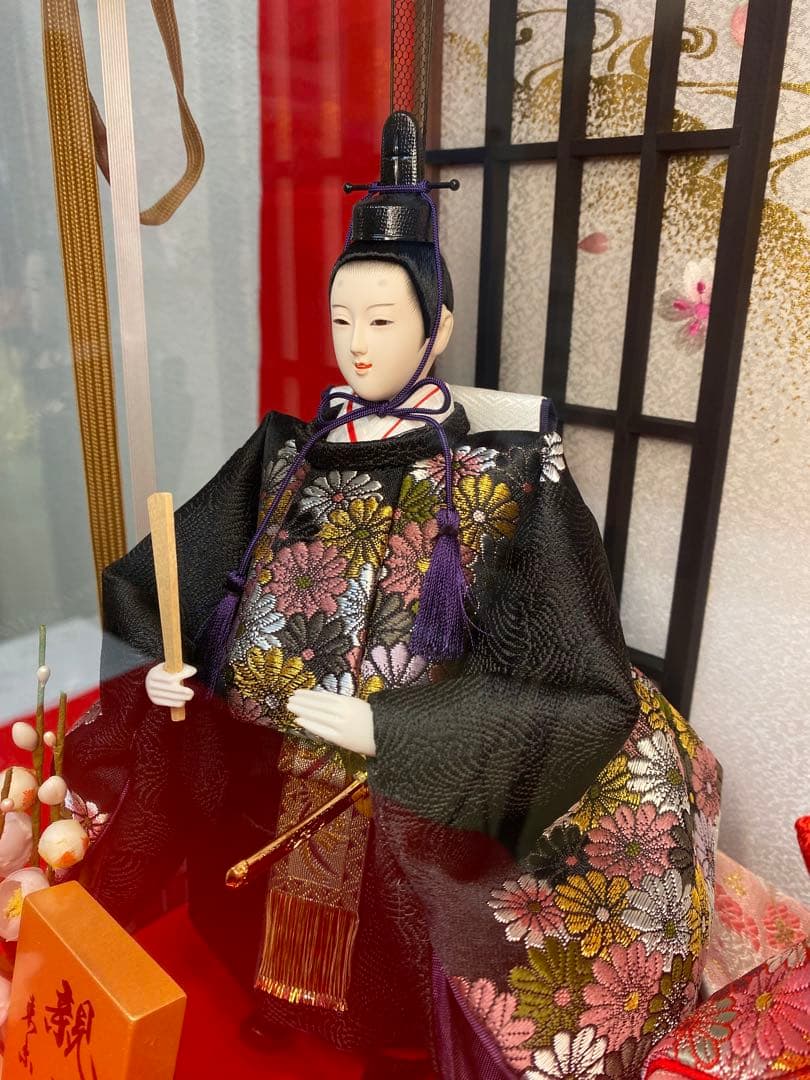 東京久月　雛人形　立親王アクリルケース飾り・間口約４２×奥行約２８×高さ約４３㎝