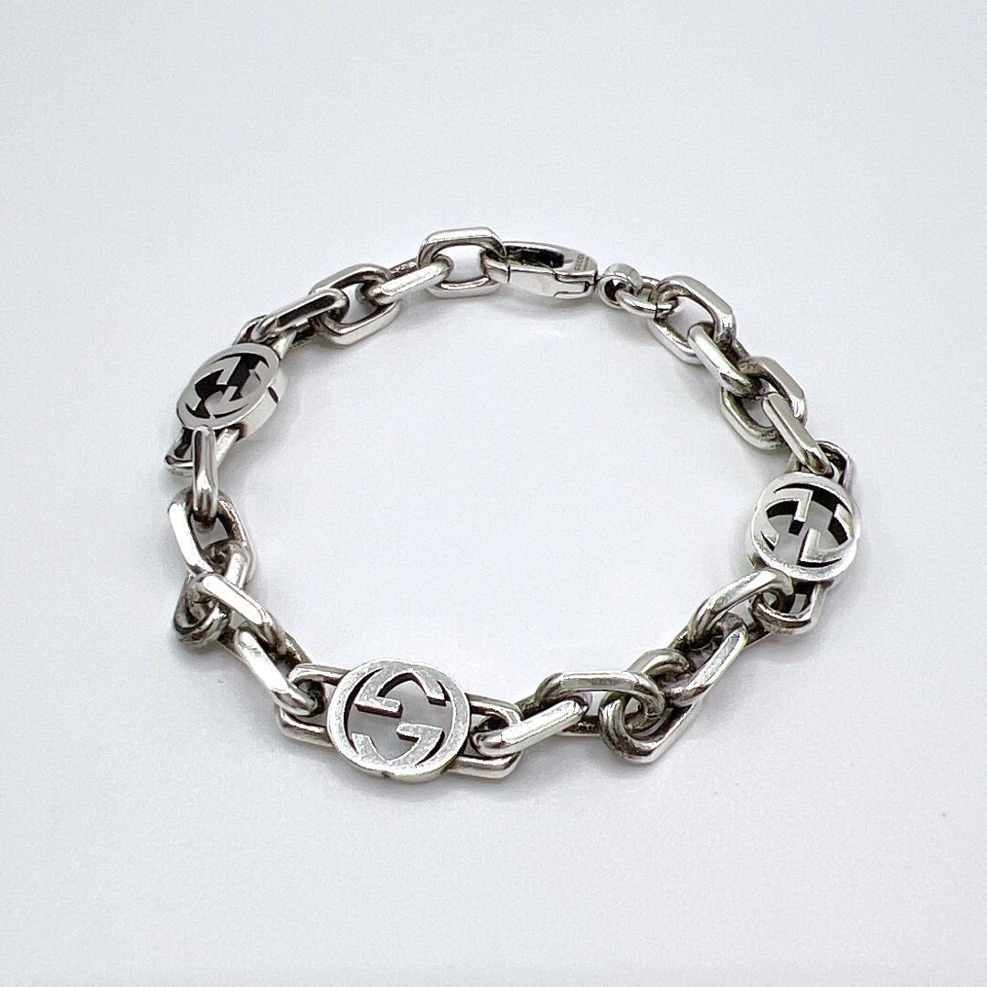 GUCCI グッチ インターロッキングG シルバーブレスレット Ag925 16