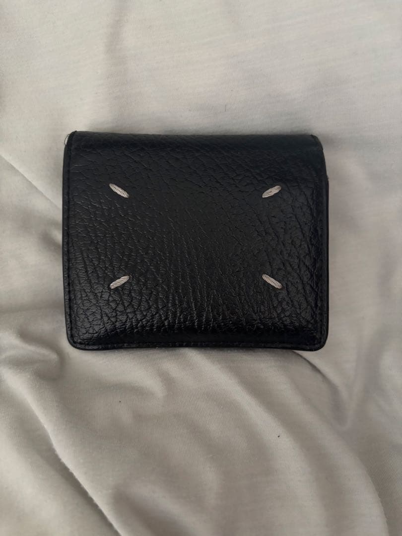 Maison Margiela ブラックレザー 二つ折り財布